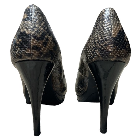 Rampage Womens Gracee Peep Toe 4" Platform Pump Heel Black Snakeprint Shoe - Picture 12 of 13